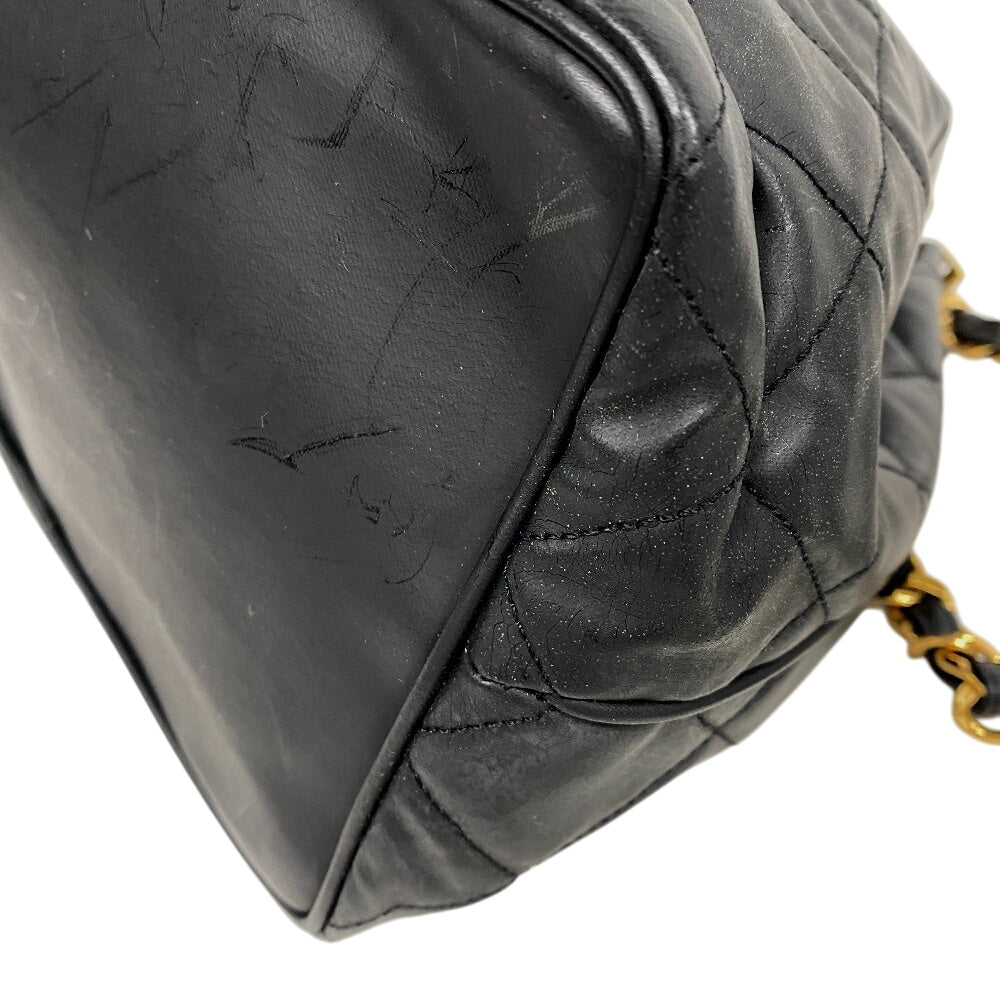 CHANEL Shoulder Bag lambskin black ChainShoulder Bag Matrasse purse Women Used Authentic
