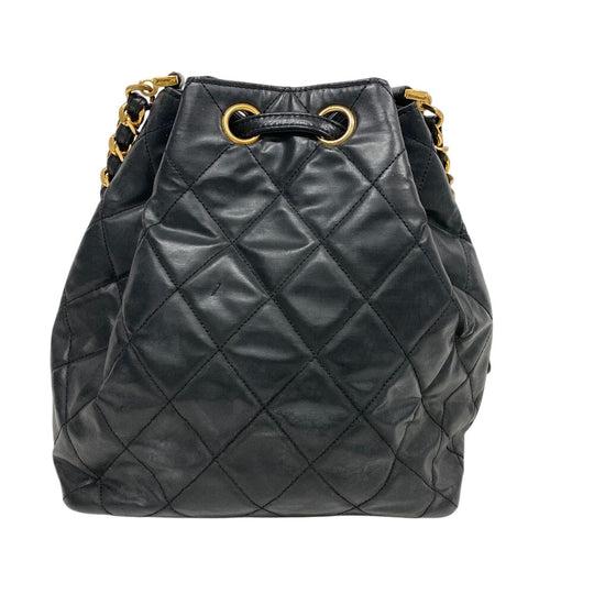 CHANEL Shoulder Bag lambskin black ChainShoulder Bag Matrasse purse Women Used Authentic