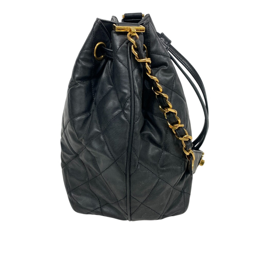 CHANEL Shoulder Bag lambskin black ChainShoulder Bag Matrasse purse Women Used Authentic