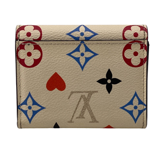 LOUIS VUITTON Tri-fold wallet MI4200 leather Ivory Monogram Game on Portefeuille Zoe Women Used Authentic