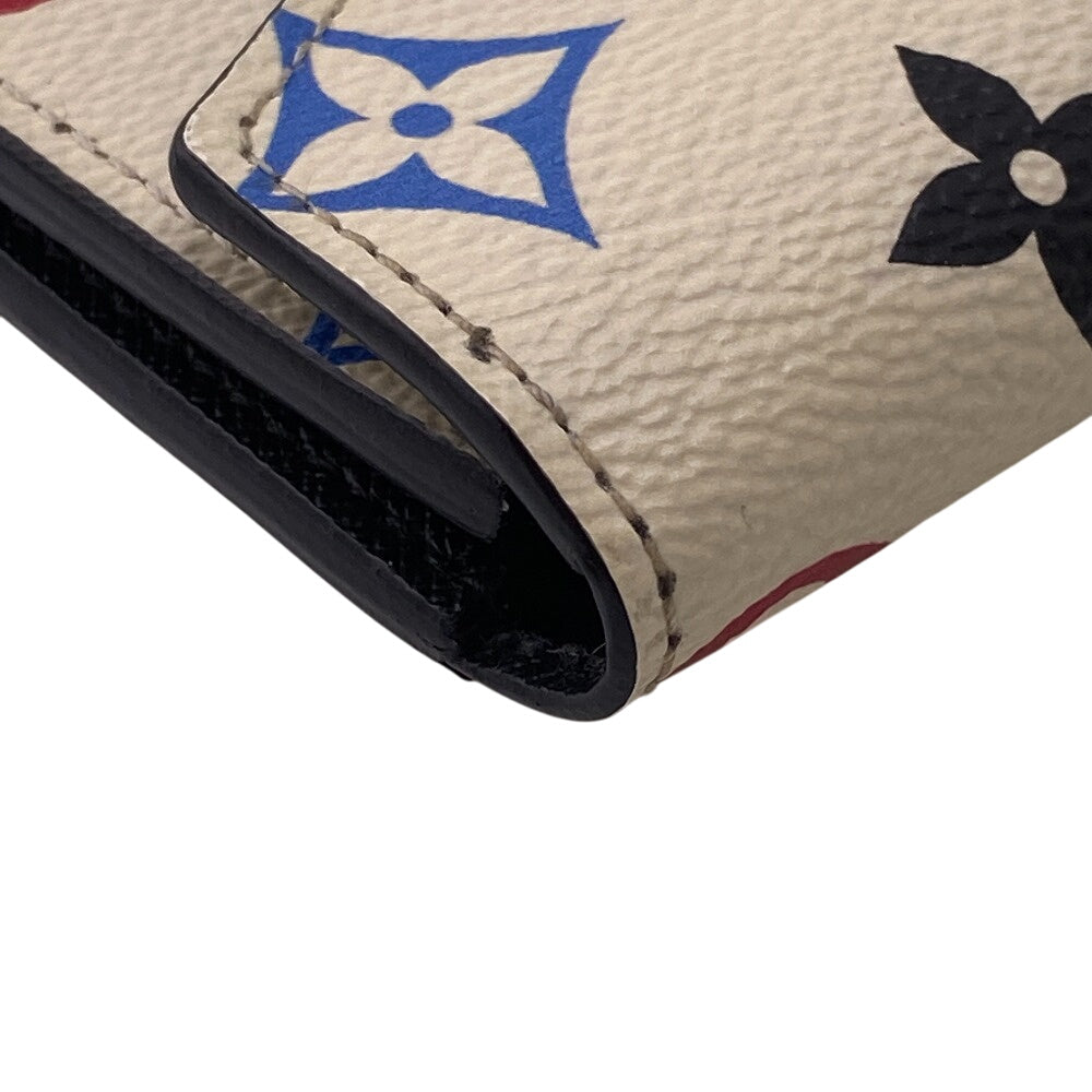 LOUIS VUITTON Tri-fold wallet MI4200 leather Ivory Monogram Game on Portefeuille Zoe Women Used Authentic
