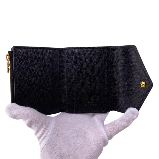 LOUIS VUITTON Tri-fold wallet MI4200 leather Ivory Monogram Game on Portefeuille Zoe Women Used Authentic