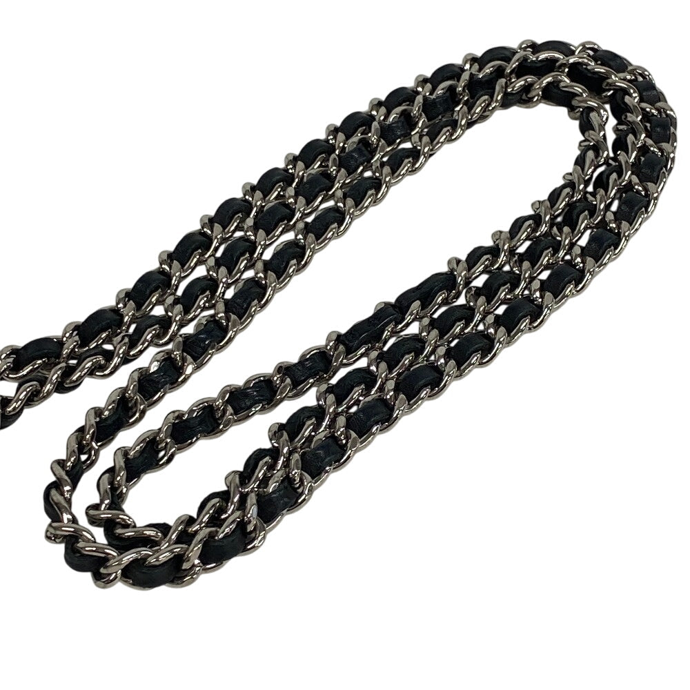 CHANEL Wallet Chain lambskin black Cambon line Women Used Authentic