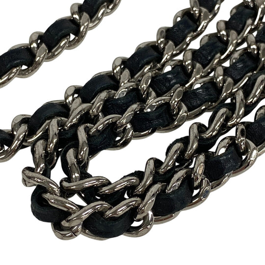 CHANEL Wallet Chain lambskin black Cambon line Women Used Authentic
