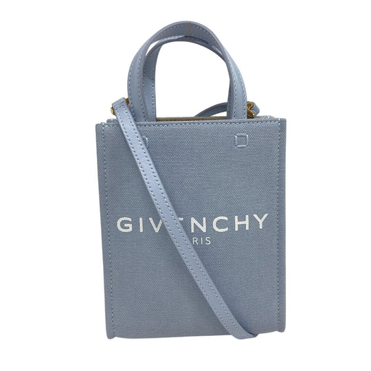 GIVENCHY Tote Bag Canvas, Leather blue BMA0223 G Tote Vertical Mini Ki Women Used Authentic