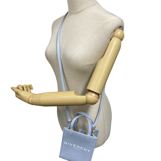 GIVENCHY Tote Bag Canvas, Leather blue BMA0223 G Tote Vertical Mini Ki Women Used Authentic