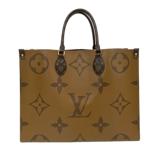 LOUIS VUITTON Handbag M45320 leather Brown Giant Monogram Reverse On-the-go GM Women Used Authentic