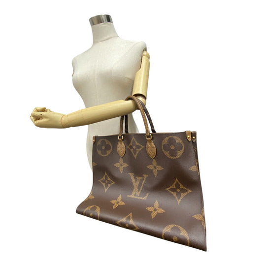 LOUIS VUITTON Handbag M45320 leather Brown Giant Monogram Reverse On-the-go GM Women Used Authentic