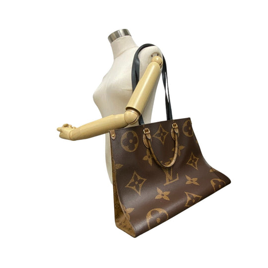 LOUIS VUITTON Handbag M45320 leather Brown Giant Monogram Reverse On-the-go GM Women Used Authentic