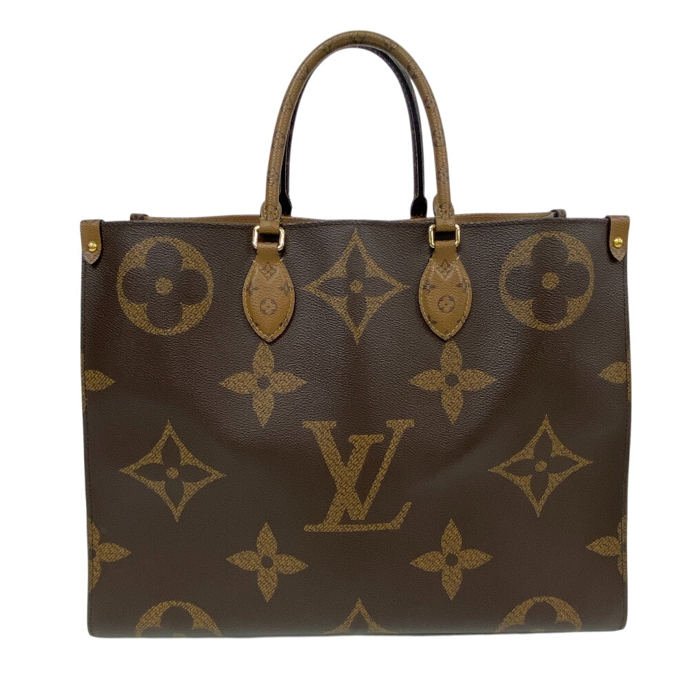 LOUIS VUITTON Handbag M45320 leather Brown Giant Monogram Reverse On-the-go GM Women Used Authentic