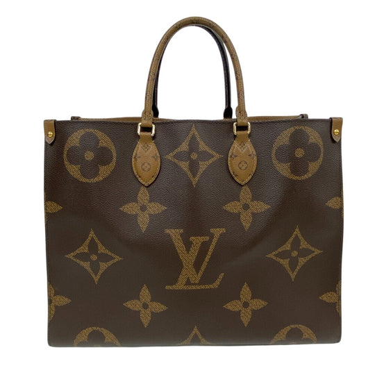 LOUIS VUITTON Handbag M45320 leather Brown Giant Monogram Reverse On-the-go GM Women Used Authentic