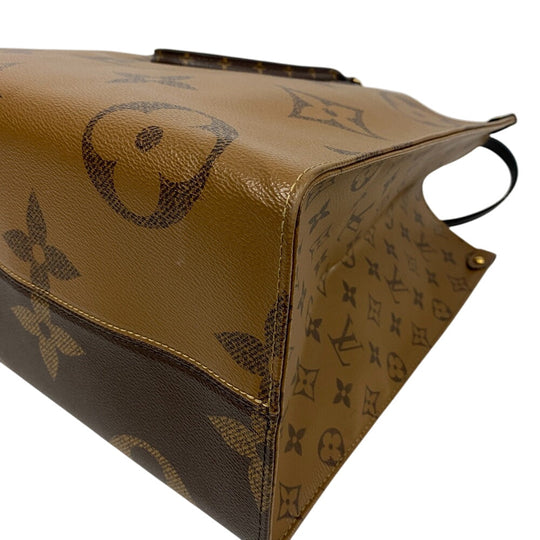 LOUIS VUITTON Handbag M45320 leather Brown Giant Monogram Reverse On-the-go GM Women Used Authentic