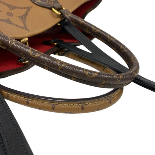 LOUIS VUITTON Handbag M45320 leather Brown Giant Monogram Reverse On-the-go GM Women Used Authentic