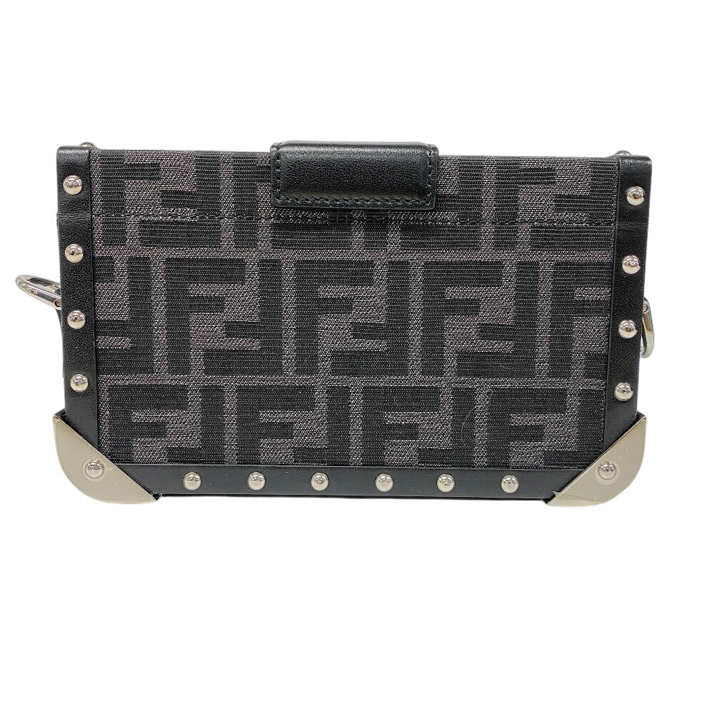 FENDI Shoulder Bag 7VA507 Canvas, Leather black Zucca trunk Women Used Authentic