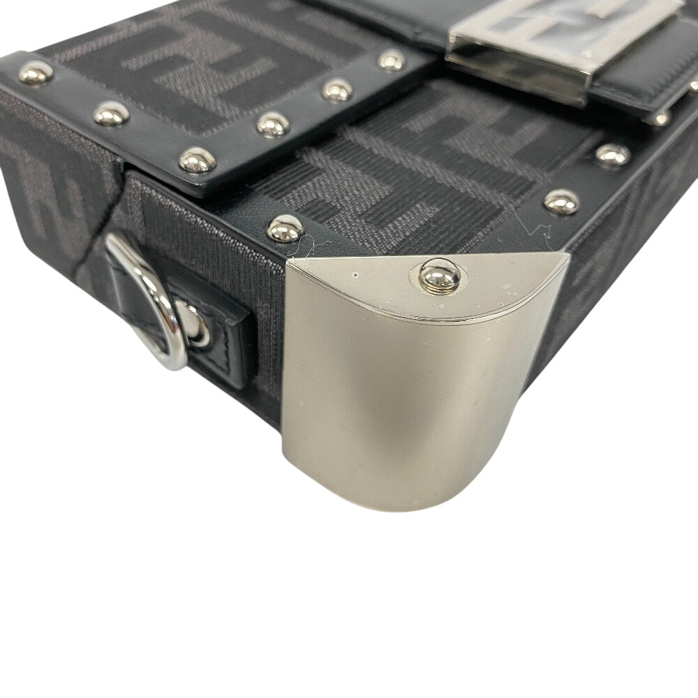 FENDI Shoulder Bag 7VA507 Canvas, Leather black Zucca trunk Women Used Authentic