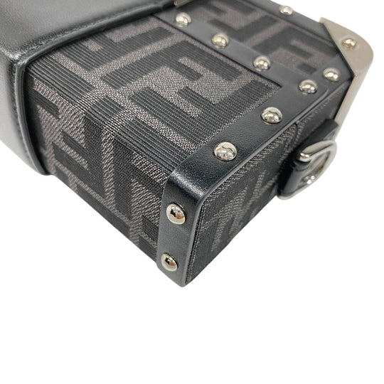 FENDI Shoulder Bag 7VA507 Canvas, Leather black Zucca trunk Women Used Authentic
