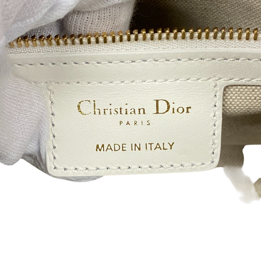 Christian Dior Handbag leather white 83-MA-0212X Vibe Bowling bag Women Used Authentic