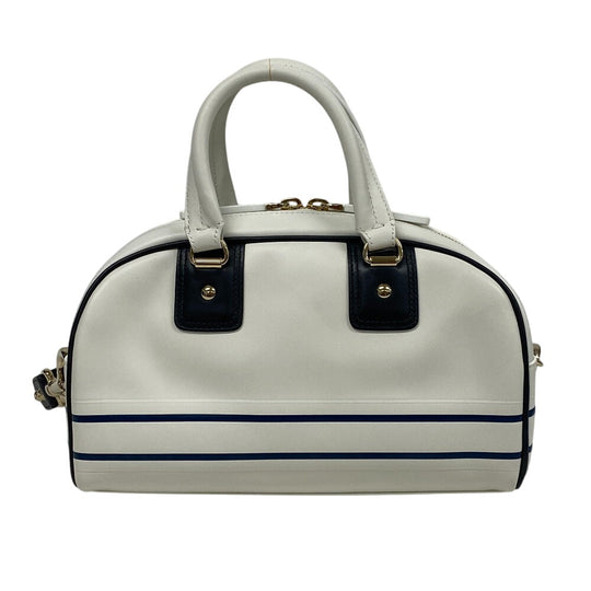 Christian Dior Handbag leather white 83-MA-0212X Vibe Bowling bag Women Used Authentic