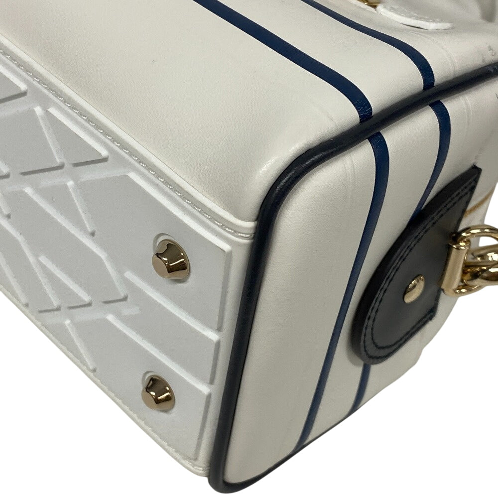 Christian Dior Handbag leather white 83-MA-0212X Vibe Bowling bag Women Used Authentic