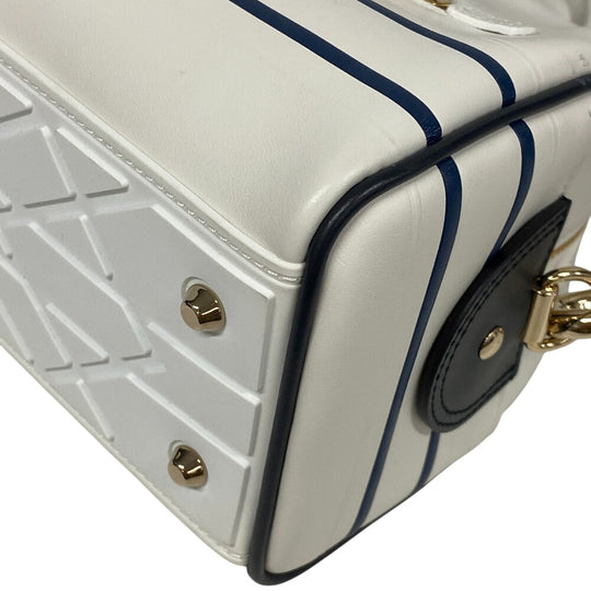 Christian Dior Handbag leather white 83-MA-0212X Vibe Bowling bag Women Used Authentic
