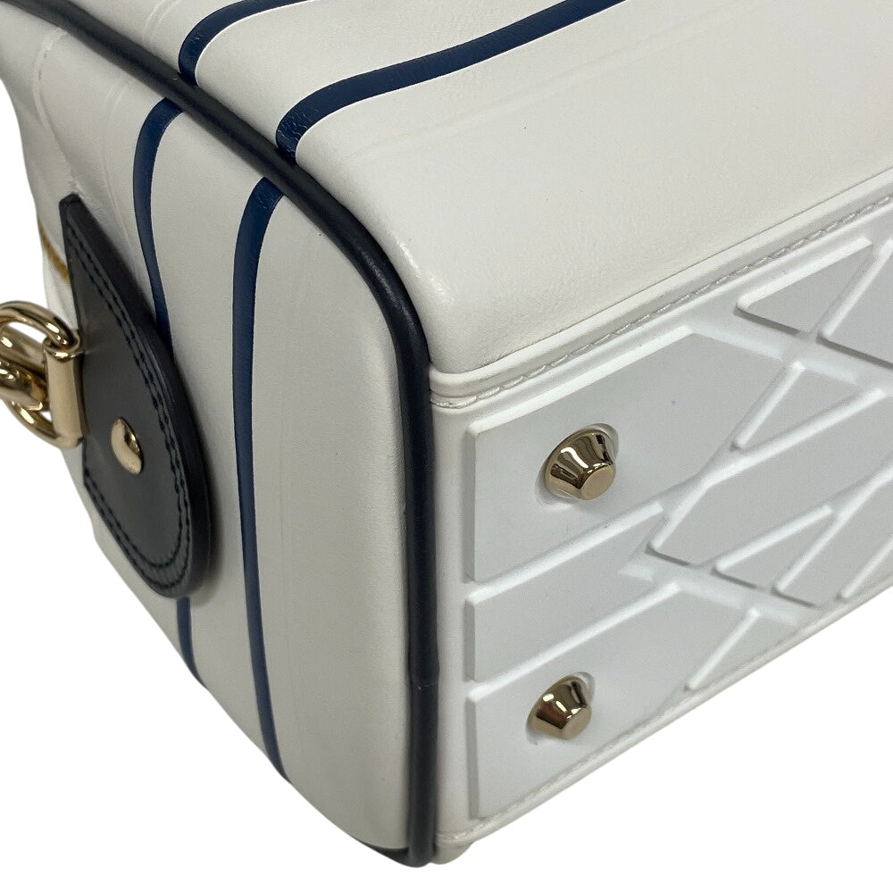 Christian Dior Handbag leather white 83-MA-0212X Vibe Bowling bag Women Used Authentic