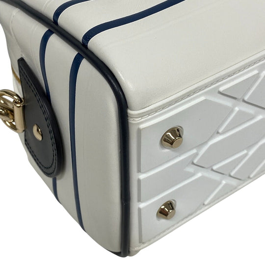 Christian Dior Handbag leather white 83-MA-0212X Vibe Bowling bag Women Used Authentic