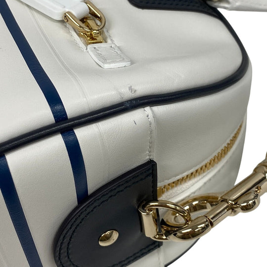 Christian Dior Handbag leather white 83-MA-0212X Vibe Bowling bag Women Used Authentic