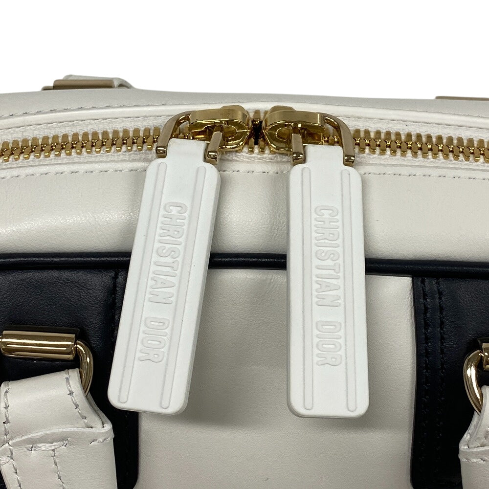 Christian Dior Handbag leather white 83-MA-0212X Vibe Bowling bag Women Used Authentic