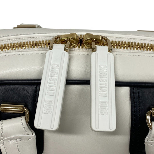 Christian Dior Handbag leather white 83-MA-0212X Vibe Bowling bag Women Used Authentic