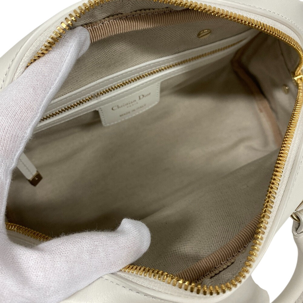 Christian Dior Handbag leather white 83-MA-0212X Vibe Bowling bag Women Used Authentic