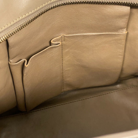 CELINE Handbag leather beige Luggage micro shopper Women Used Authentic
