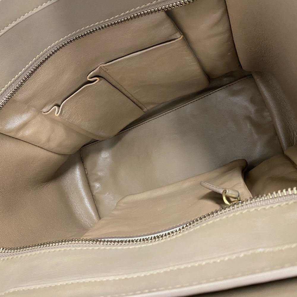 CELINE Handbag leather beige Luggage micro shopper Women Used Authentic