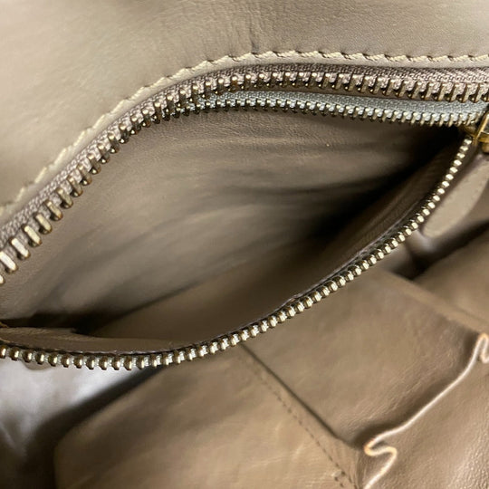 CELINE Handbag leather beige Luggage micro shopper Women Used Authentic