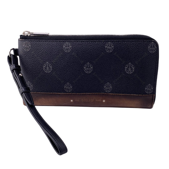 Berluti Long Wallet Purse PVC, Leather black Pouch Nino mens Used Authentic