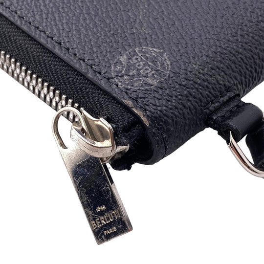 Berluti Long Wallet Purse PVC, Leather black Pouch Nino mens Used Authentic