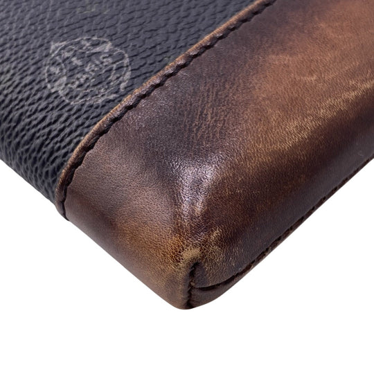 Berluti Long Wallet Purse PVC, Leather black Pouch Nino mens Used Authentic