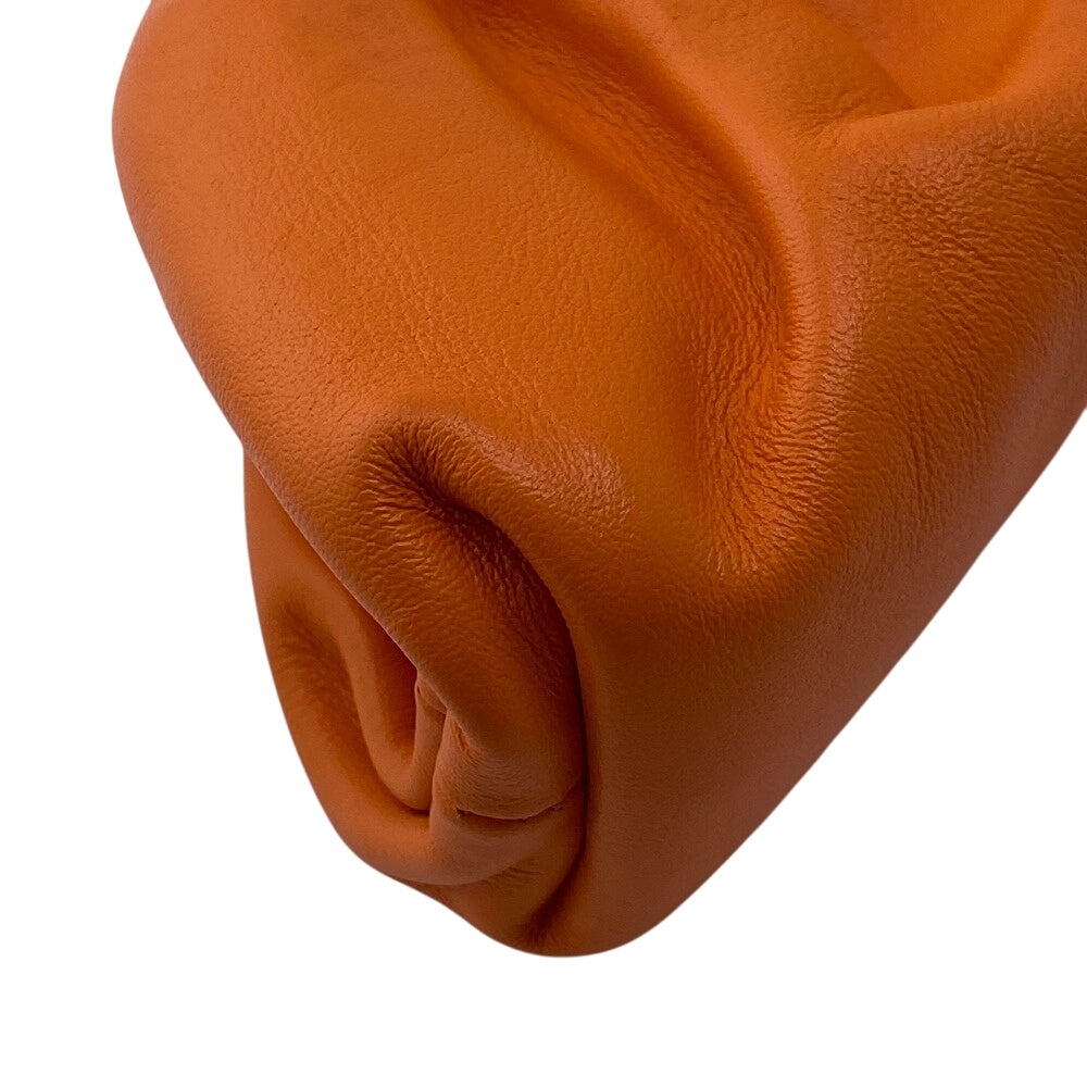 BOTTEGAVENETA Coin case leather Orange Gamaguchi The Pouch Leather Women Used Authentic