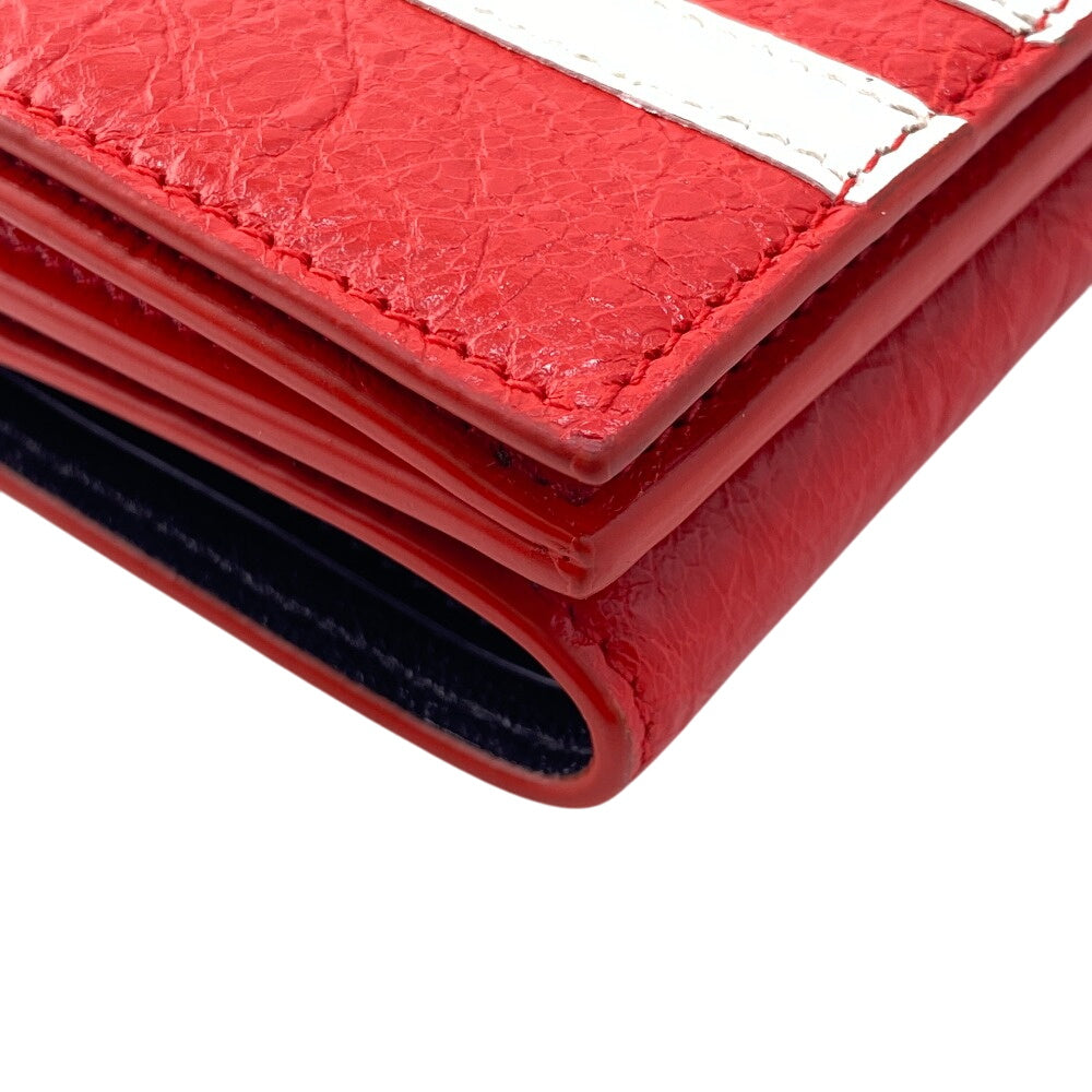 BALENCIAGA Tri-fold wallet 721893 leather Red adidas collaboration Compact wallet mens(Unisex) Used Authentic