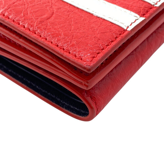 BALENCIAGA Tri-fold wallet 721893 leather Red adidas collaboration Compact wallet mens(Unisex) Used Authentic