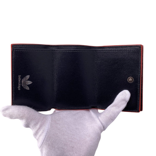 BALENCIAGA Tri-fold wallet 721893 leather Red adidas collaboration Compact wallet mens(Unisex) Used Authentic