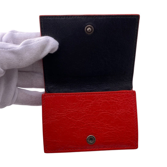 BALENCIAGA Tri-fold wallet 721893 leather Red adidas collaboration Compact wallet mens(Unisex) Used Authentic