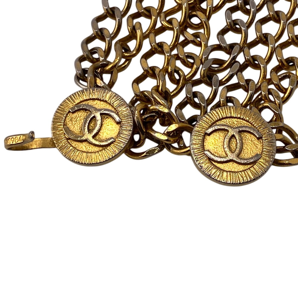 CHANEL belt Gold Plated gold COCO Mark 1984 Chain Women Used Authentic