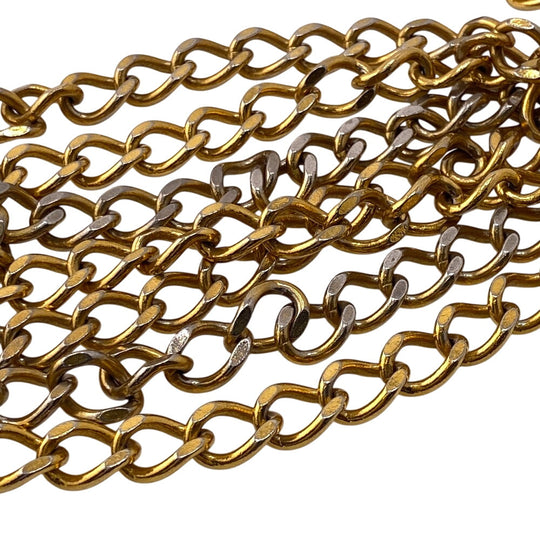CHANEL belt Gold Plated gold COCO Mark 1984 Chain Women Used Authentic