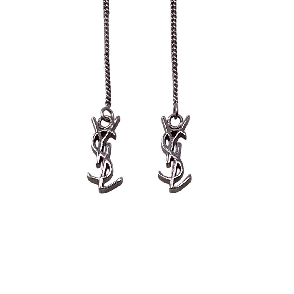 SAINT LAURENT Pierce Gold Plated Silver Opium Threader Women Used Authentic