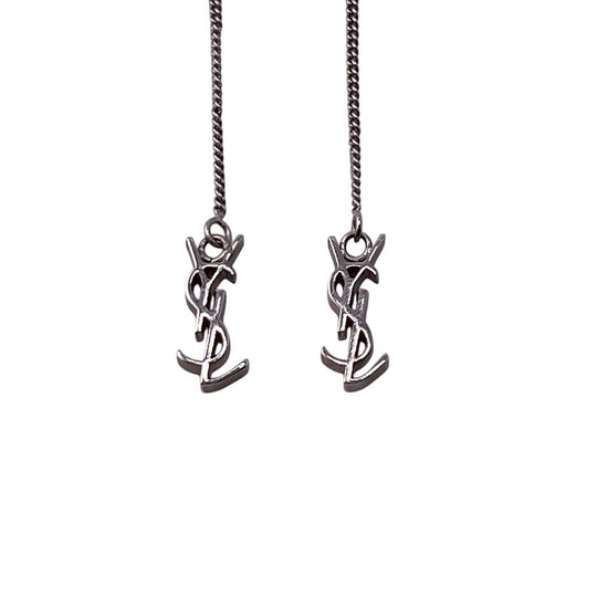 SAINT LAURENT Pierce Gold Plated Silver Opium Threader Women Used Authentic