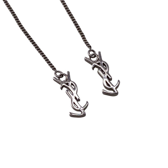 SAINT LAURENT Pierce Gold Plated Silver Opium Threader Women Used Authentic
