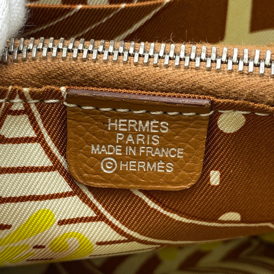 HERMES Coin case Epsom, Silk Brown Silk in Epsom Azap Women Used Authentic