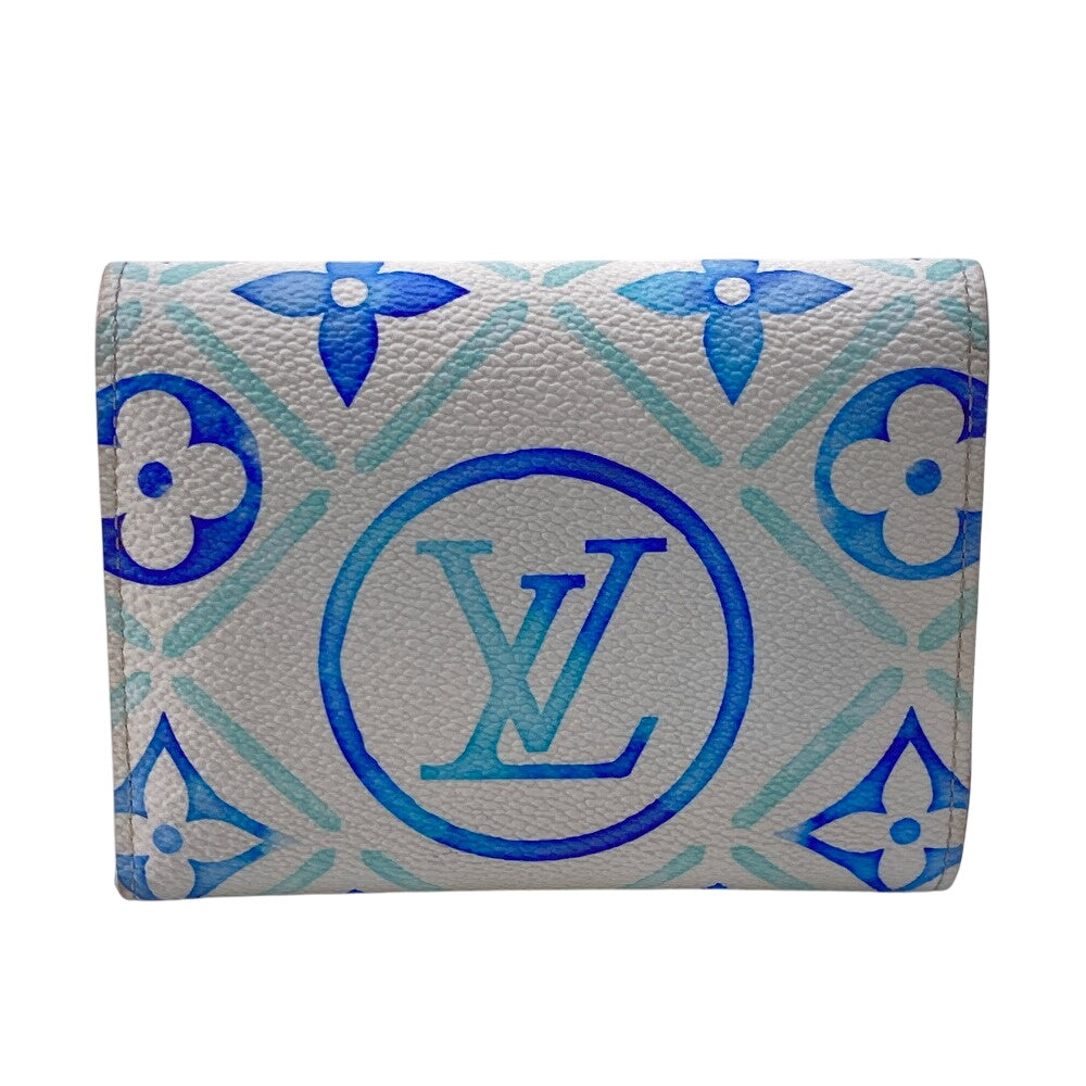 LOUIS VUITTON Bifold Wallet M83623 Monogram blue Monogram Portefeuille Victorine Women Used Authentic