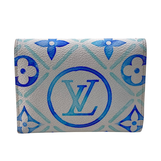 LOUIS VUITTON Bifold Wallet M83623 Monogram blue Monogram Portefeuille Victorine Women Used Authentic