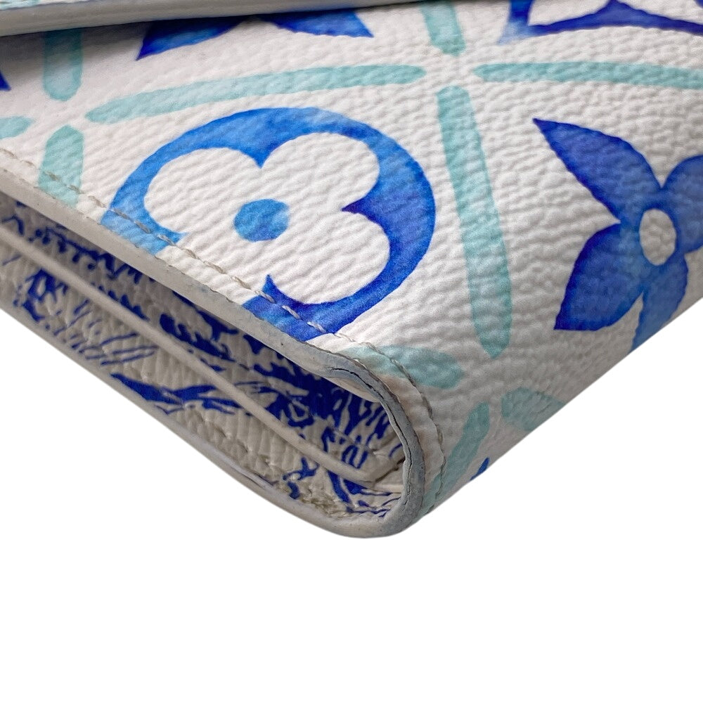 LOUIS VUITTON Bifold Wallet M83623 Monogram blue Monogram Portefeuille Victorine Women Used Authentic